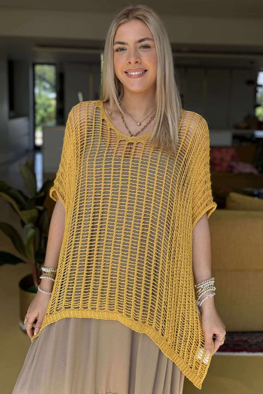 Made in Italy Fisherman Layering Knit Soft Sunshine